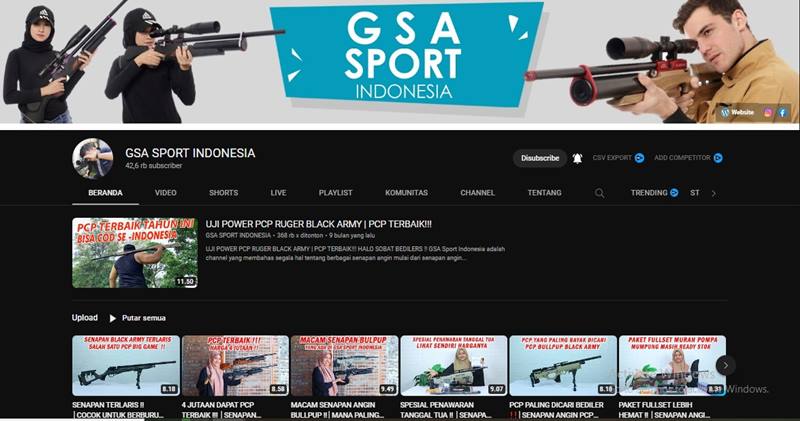 Channel Youtube GSA Sport Indonesia-min