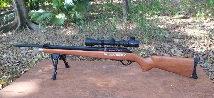 senapan angin pcp ruger black army warna coklat