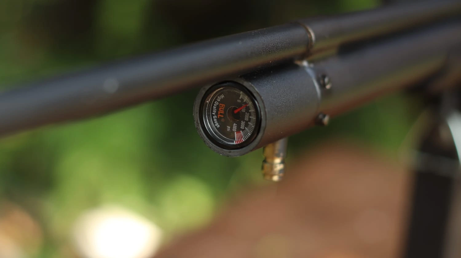 PCP Black Army Raven Single Shoot Od 27 panjang laras 50 - manometer di depan